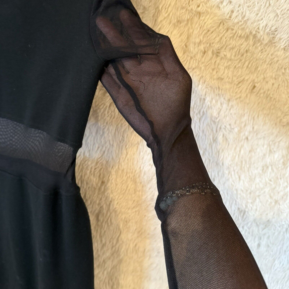 Breaking Hearts Vintage Womens Dress Size Medium Mesh CutOut Black Acrylic Lycra - Picture 5 of 9